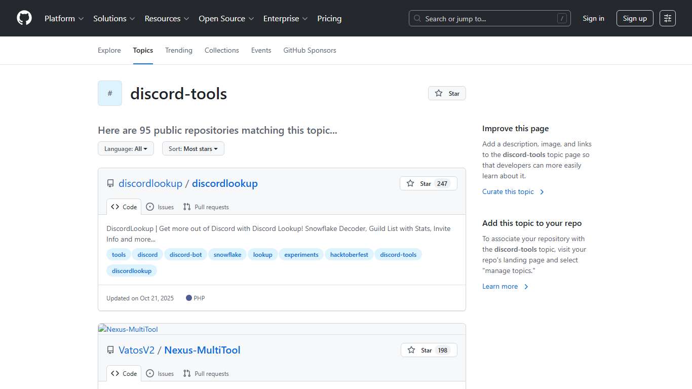 discord-tools · GitHub Topics · GitHub
